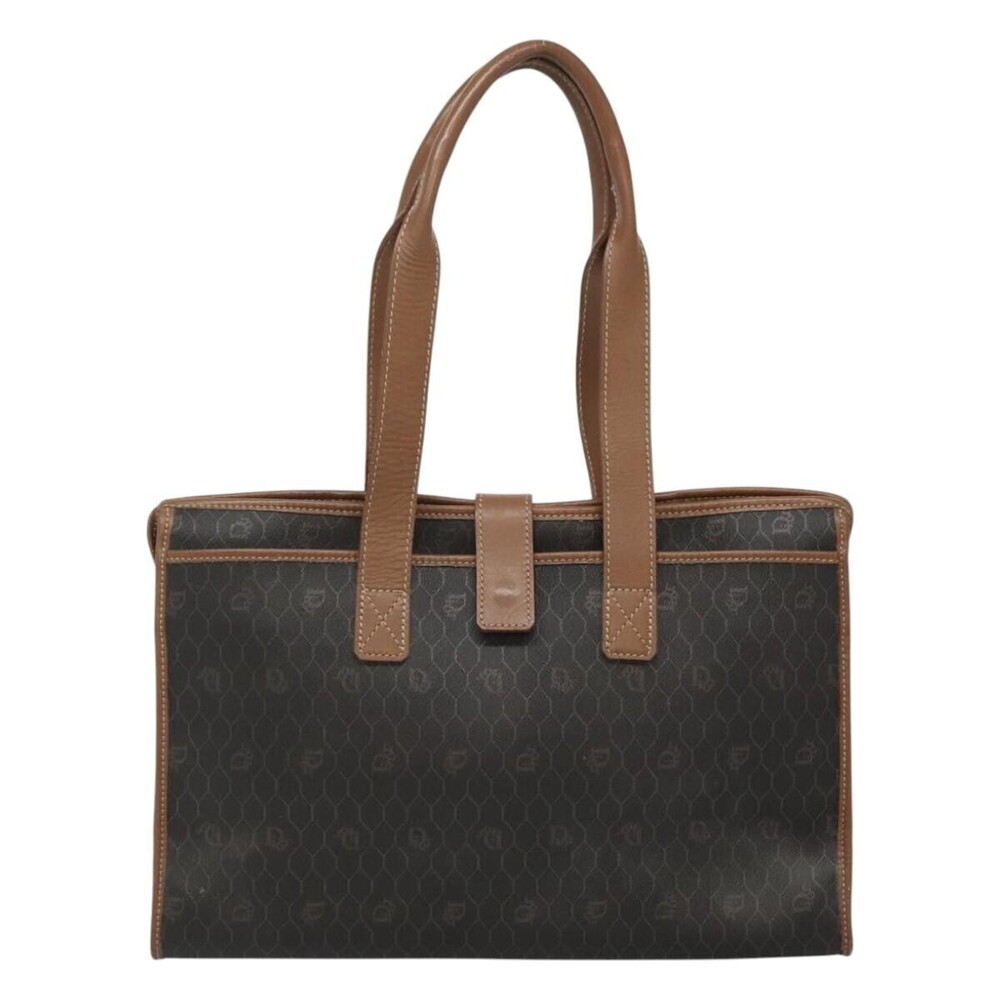 Christian Dior Vintage Honeycomb Canvas and Leather